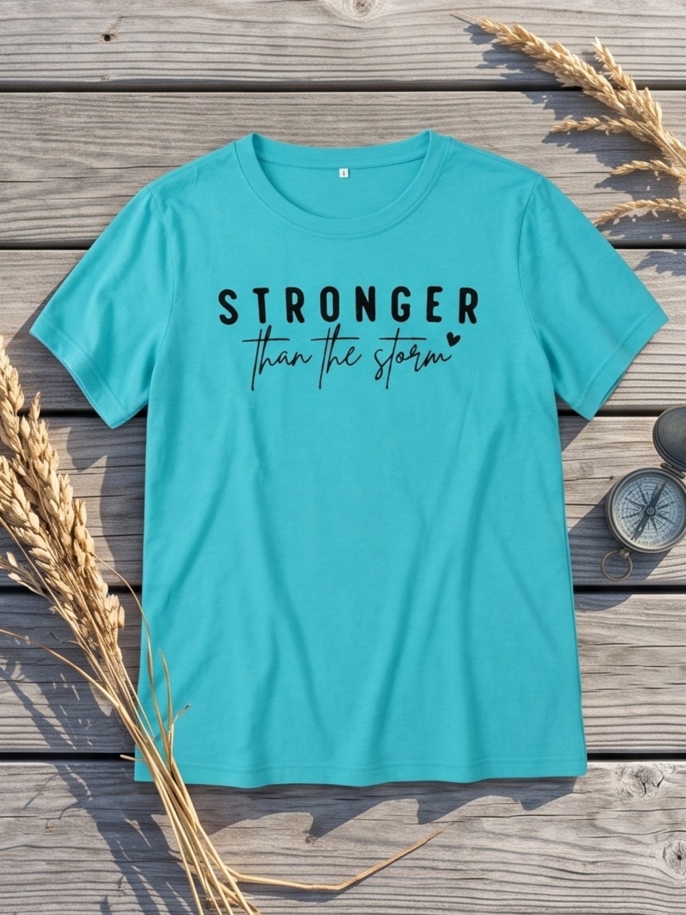 "Stronger Than the Storm" Turquoise Unisex T‑Shirt